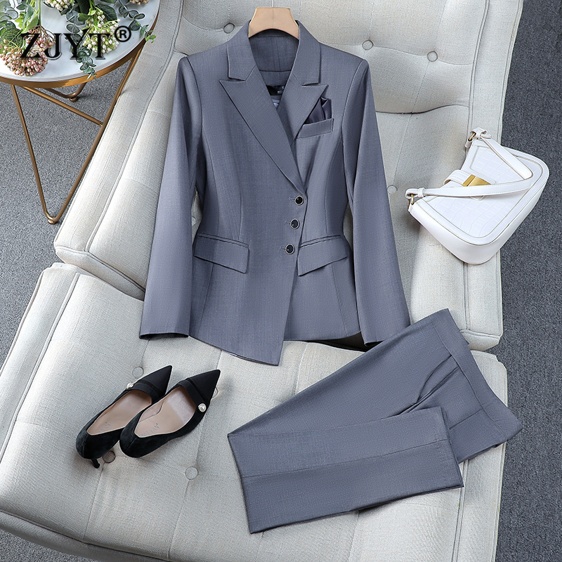 Women Formal Wear Outfits - ZJYT Business Chic Women's Trousers Suit