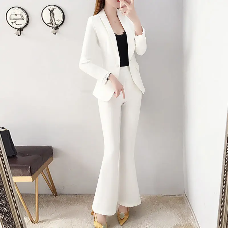 Blazer and White Trouser Suit  – обзор и цена Women Formal Wear Korean