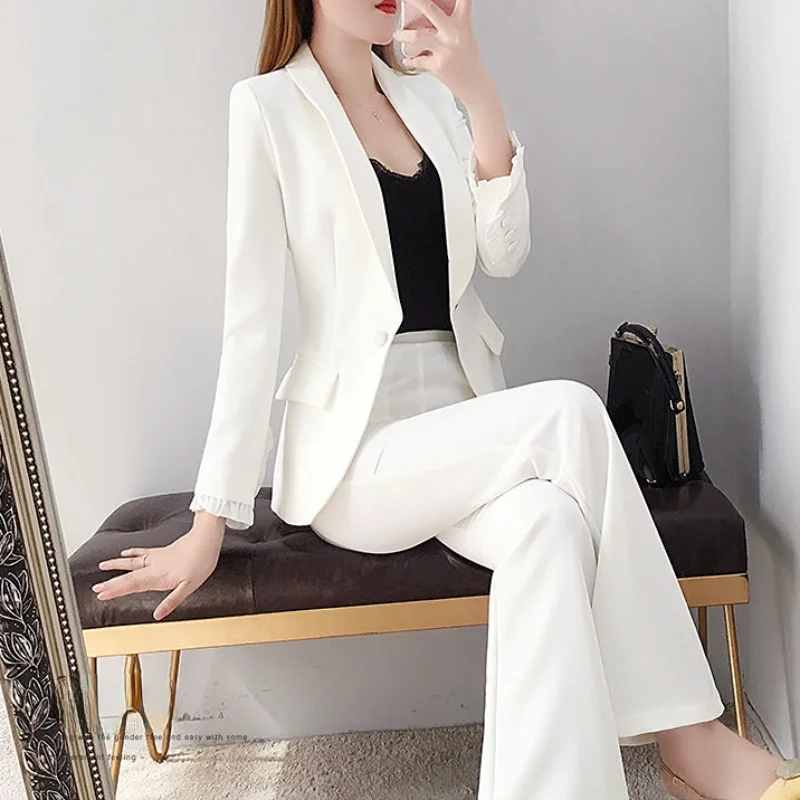 Blazer and White Trouser Suit  – обзор и цена Women Formal Wear Korean