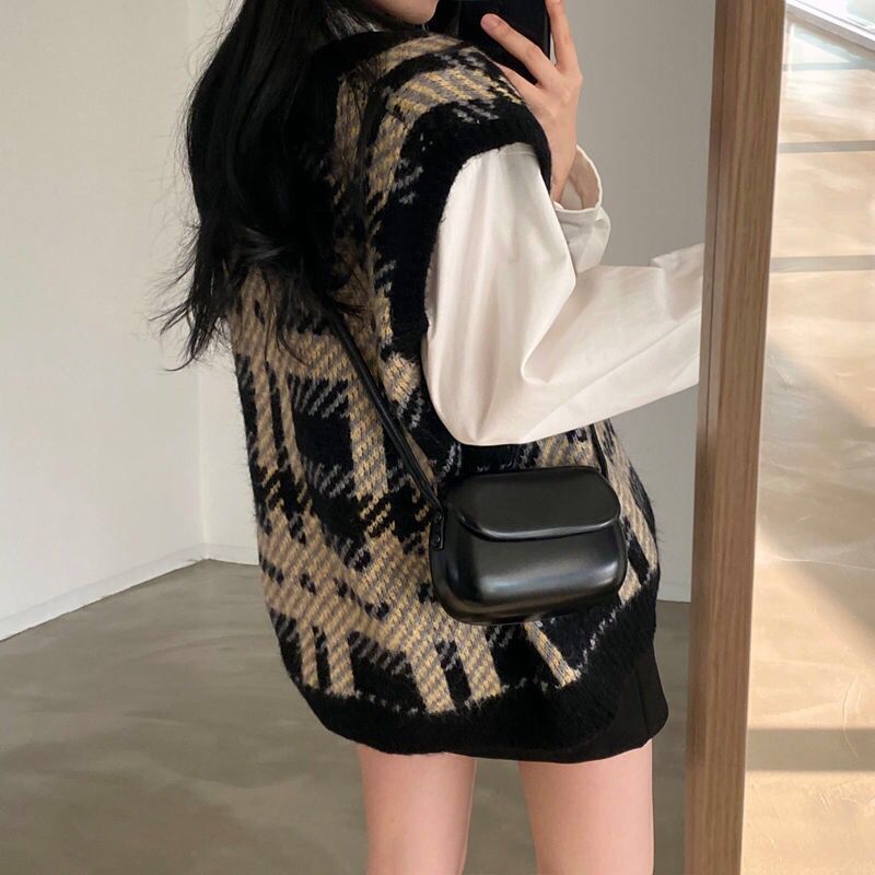 Plaid Lady Sweaters Tops 2025  – обзор и цена Women Formal Wear Korean