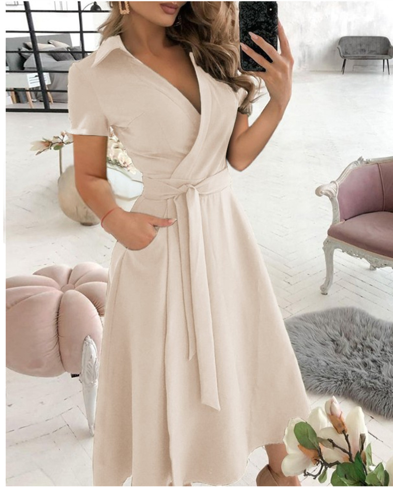 Women's Short Sleeve Wrap Dres – обзор и цена Wrap Dress Work