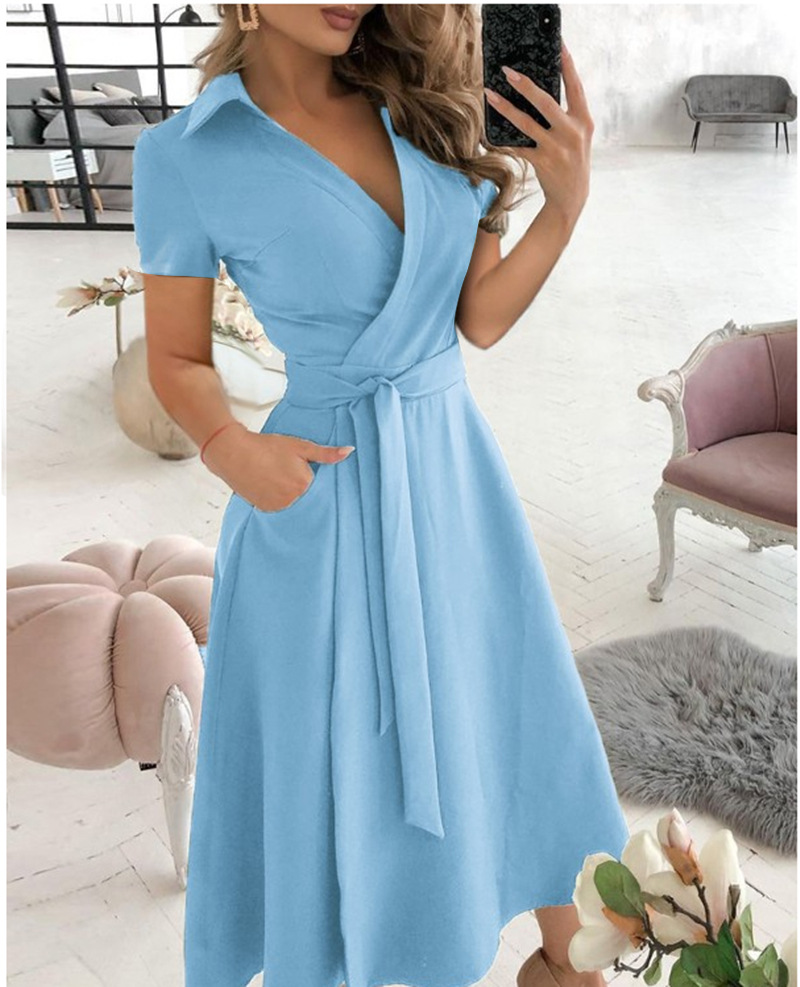 Women's Short Sleeve Wrap Dres – обзор и цена Wrap Dress Work