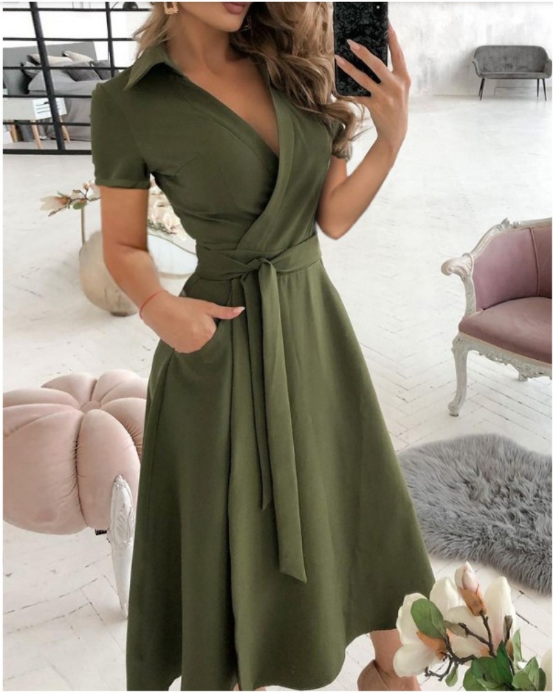 Women's Short Sleeve Wrap Dres – обзор и цена Wrap Dress Work