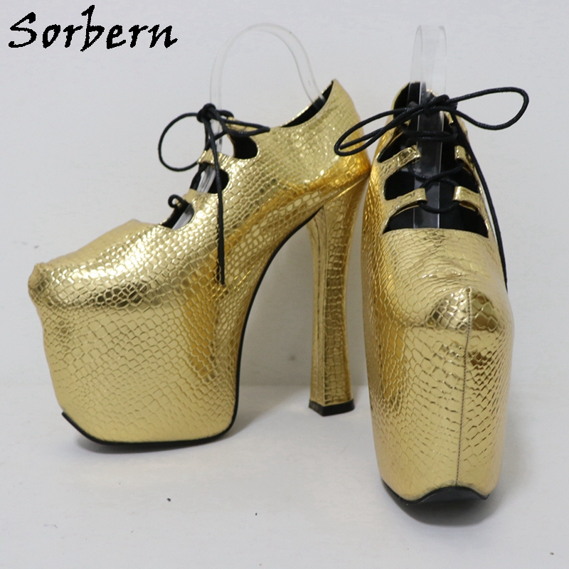 Sorbern Gold Crocodile 20Cm Pu – обзор и цена Pump Heel Block