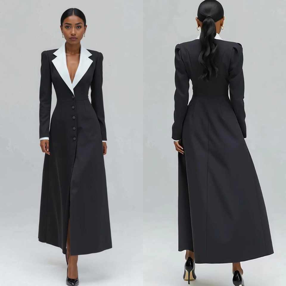 A Line Women Long Blazer Jacke – обзор и цена Women Formal Wear With Tie