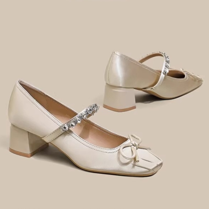 Square Toe Mary Jane Single Sh – обзор и цена Pump Heel Block