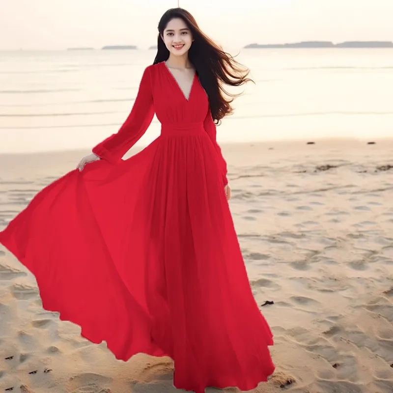 Women Ladies Clothing Long-Sle – обзор и цена Wrap Dress Work