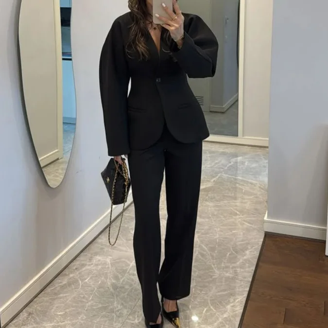 2025 New Women Black V Neck Wa – обзор и цена Women Formal Wear With Tie