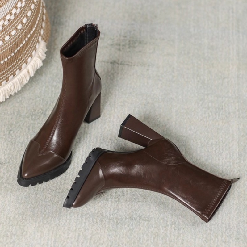 Pointed Toe French Tight Boots – обзор и цена Pump Heel Block