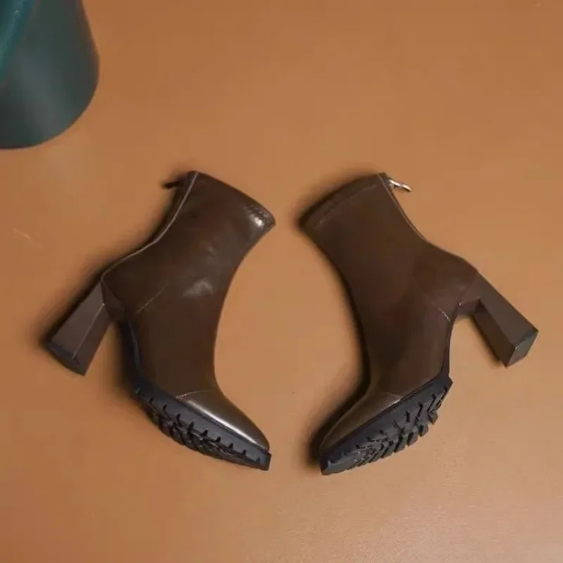 Pointed Toe French Tight Boots – обзор и цена Pump Heel Block