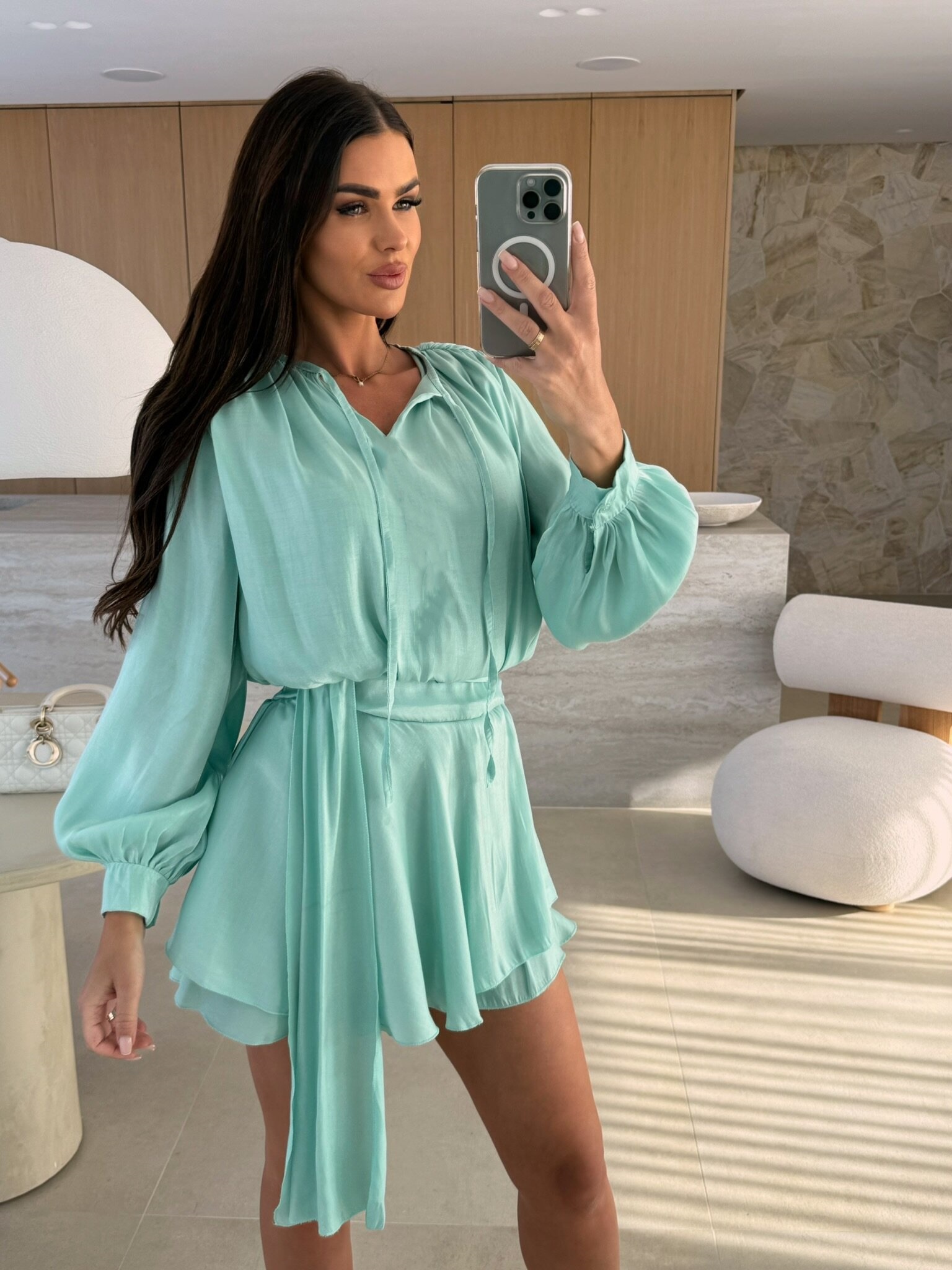 2025 Women's Solid Color V-nec – обзор и цена Wrap Dress Work