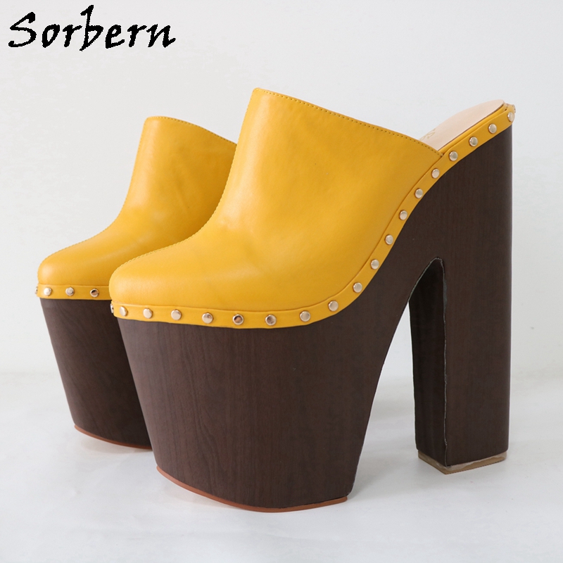 Sorbern Ginger Yellow Pump Sho – обзор и цена Pump Heel Block