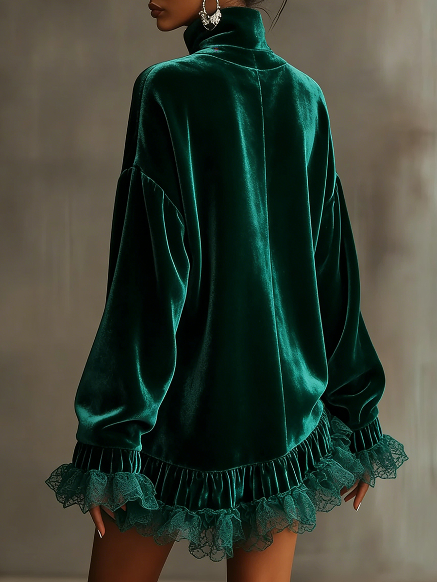 Women Turtleneck Velvet Dress  – обзор и цена Wrap Dress Work