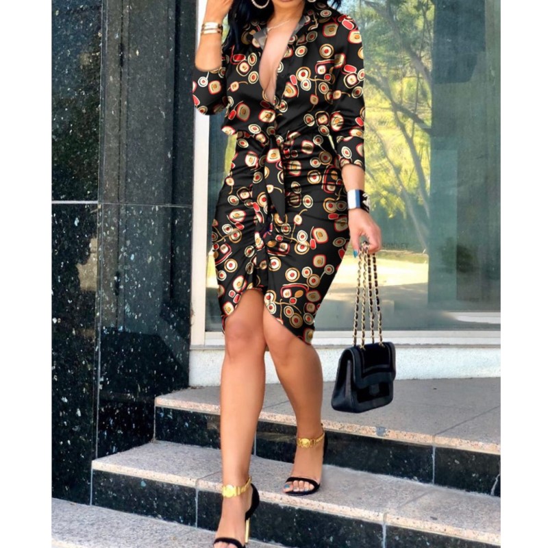 Summer Autumn New Elegant Ladi – обзор и цена Wrap Dress Work