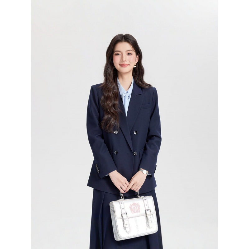 Navy blue double-breasted wome – обзор и цена Women Formal Wear Korean