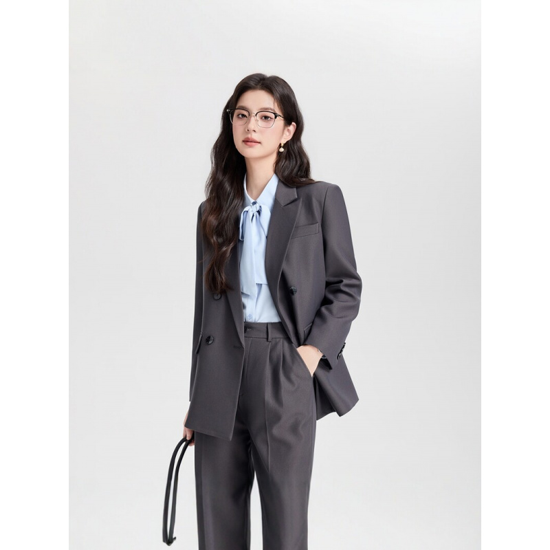 Navy blue double-breasted wome – обзор и цена Women Formal Wear Korean