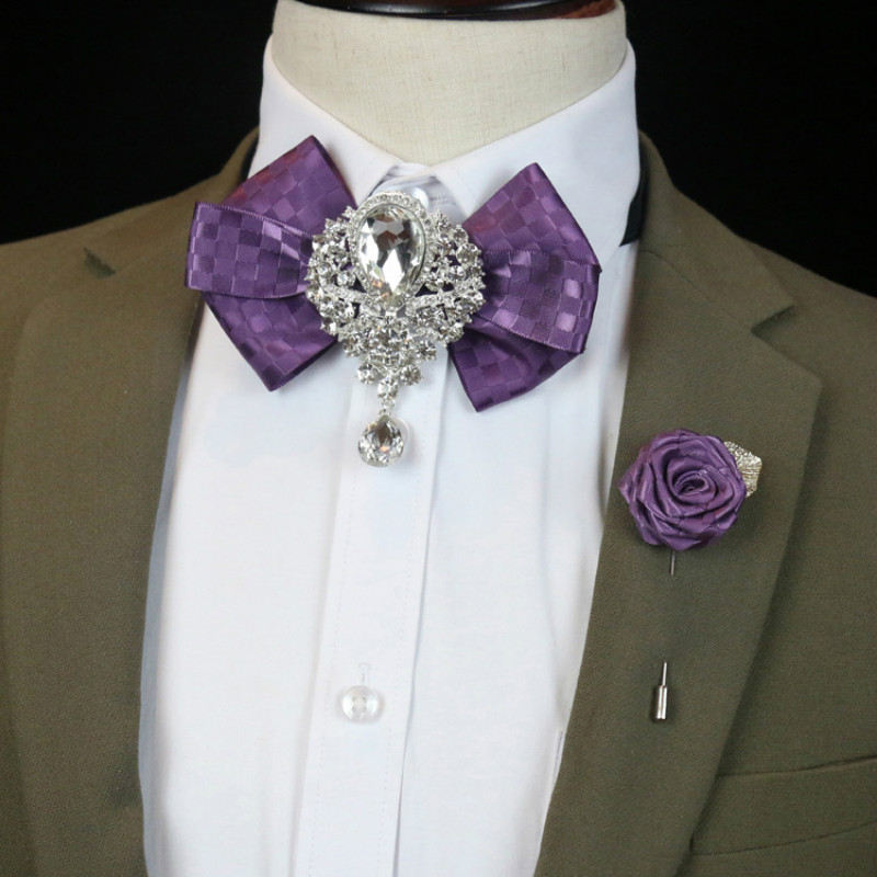 Men's Wedding Rhinestone Bow T – обзор и цена Women Formal Wear Korean