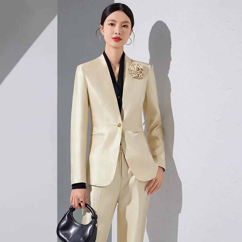 Women Blazer Pants Sets Gold A – обзор и цена Women'S Formal Wear Pantsuits