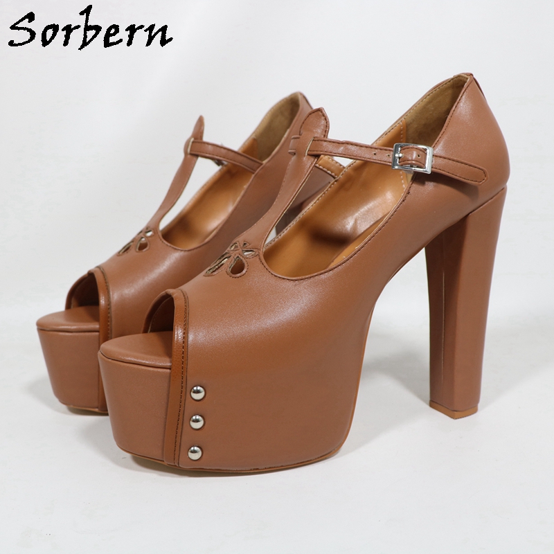 Sorbern Brown Matte Women Pump – обзор и цена Pump Heel Block