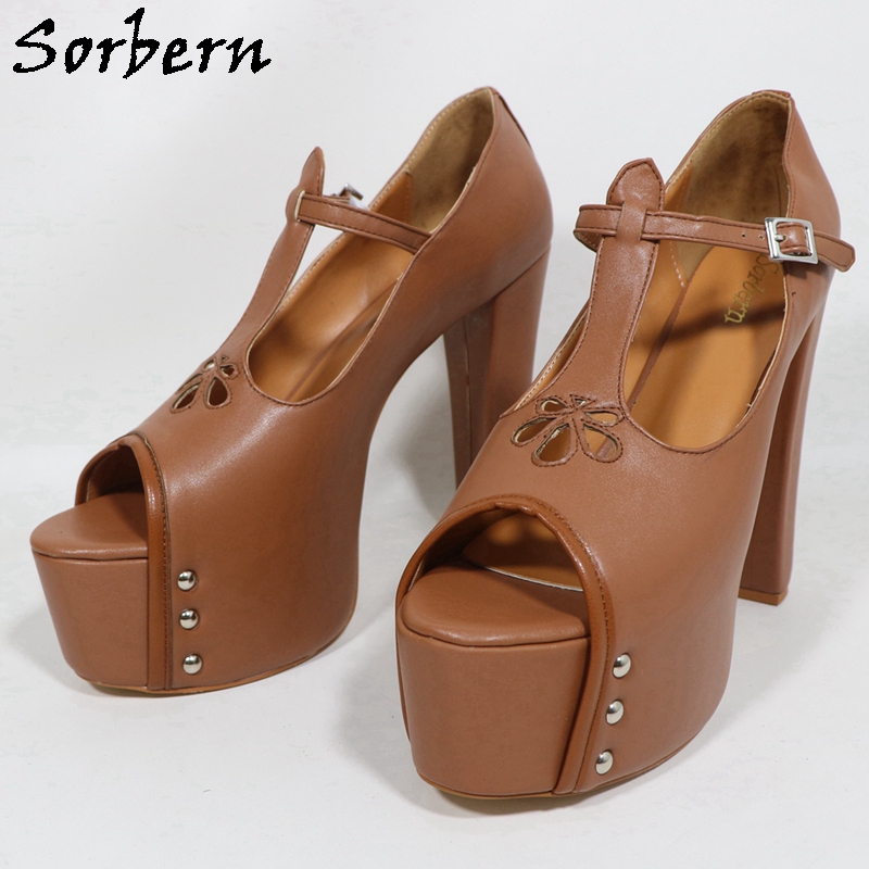 Sorbern Brown Matte Women Pump – обзор и цена Pump Heel Block