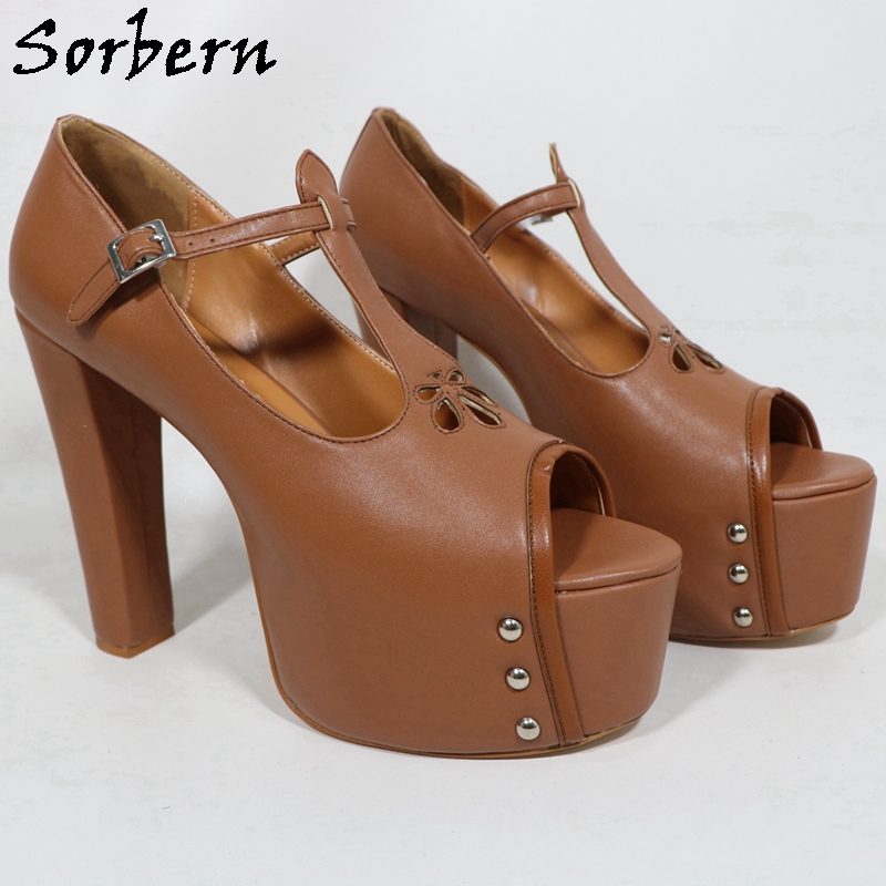 Sorbern Brown Matte Women Pump – обзор и цена Pump Heel Block