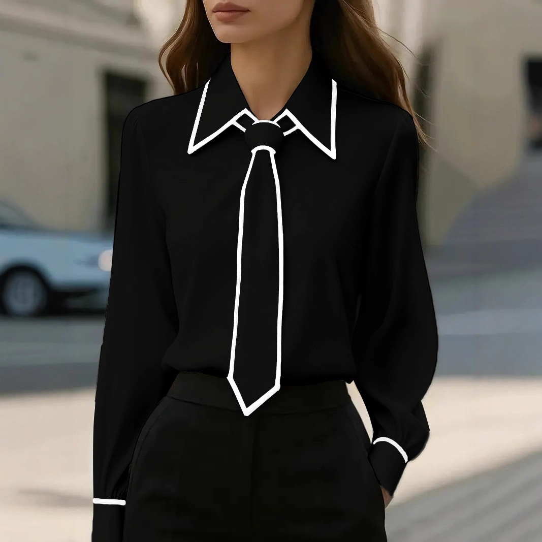 Women's Contrast Trim Tie Neck – обзор и цена Women Formal Wear With Tie