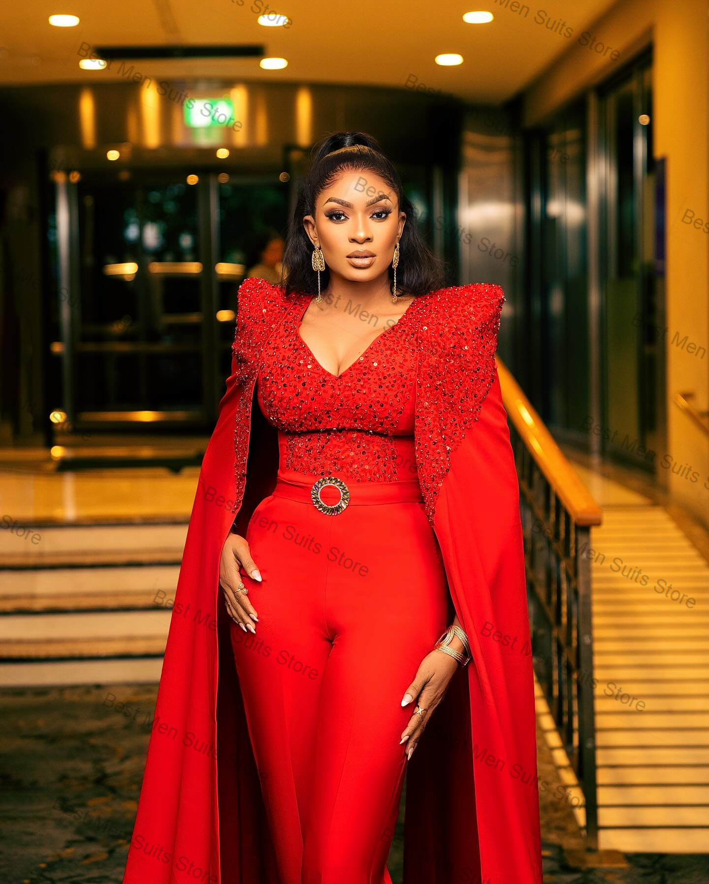 Luxury Red Wrap Women Suit Set – обзор и цена Wrap Dress Work