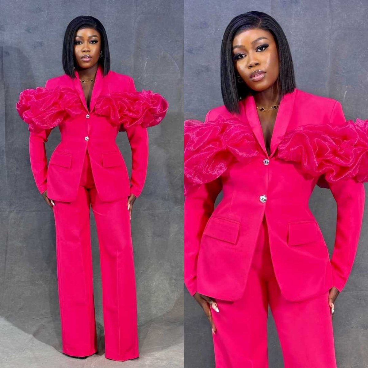 Customized Hot Pink Women Pant – обзор и цена Women Formal Wear With Tie
